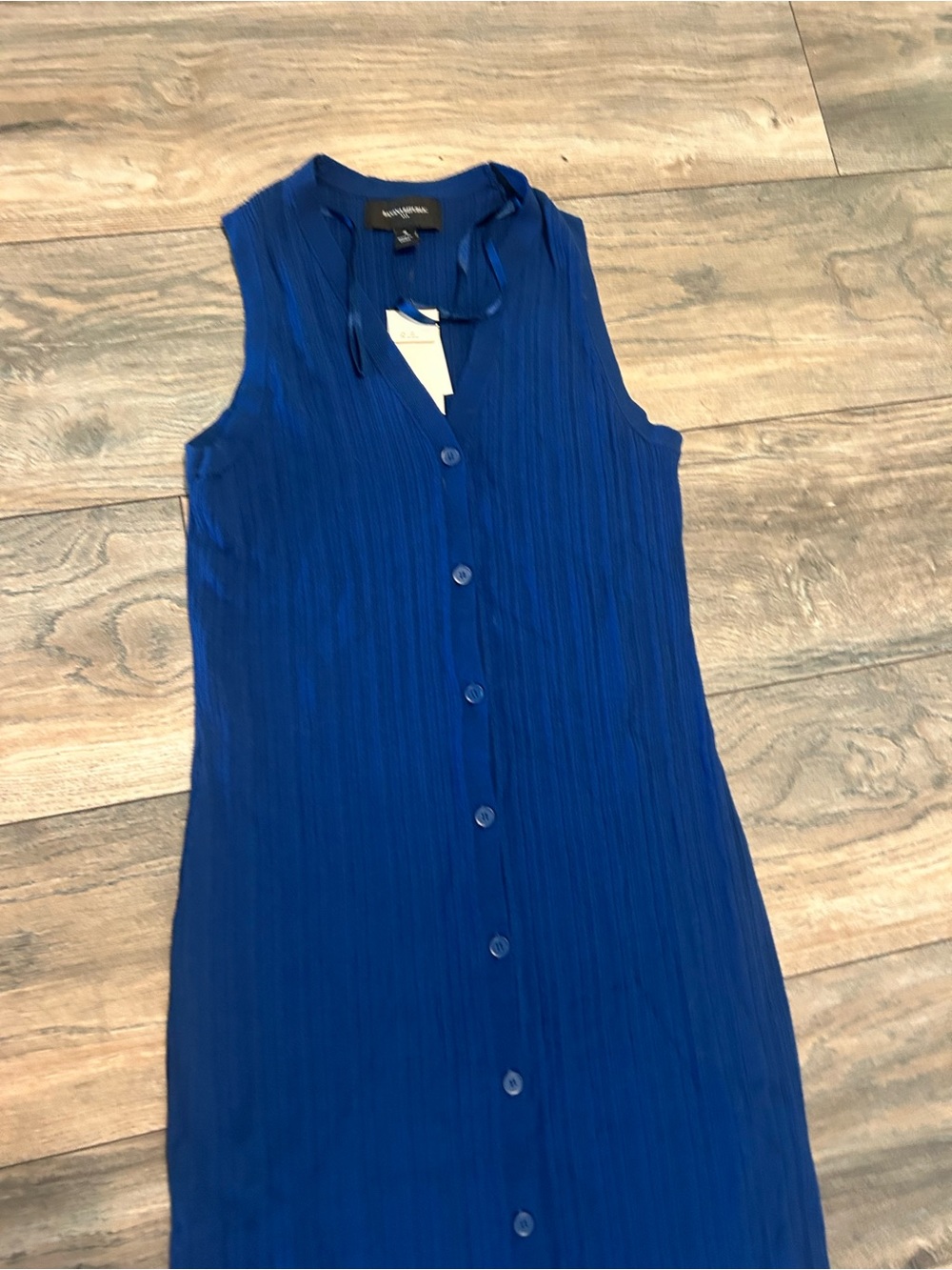 Nwt’s Banana Republic Dress Button Up Sleeveless Blue Maxi Dress Size Small 130$ - Picture 4 of 14